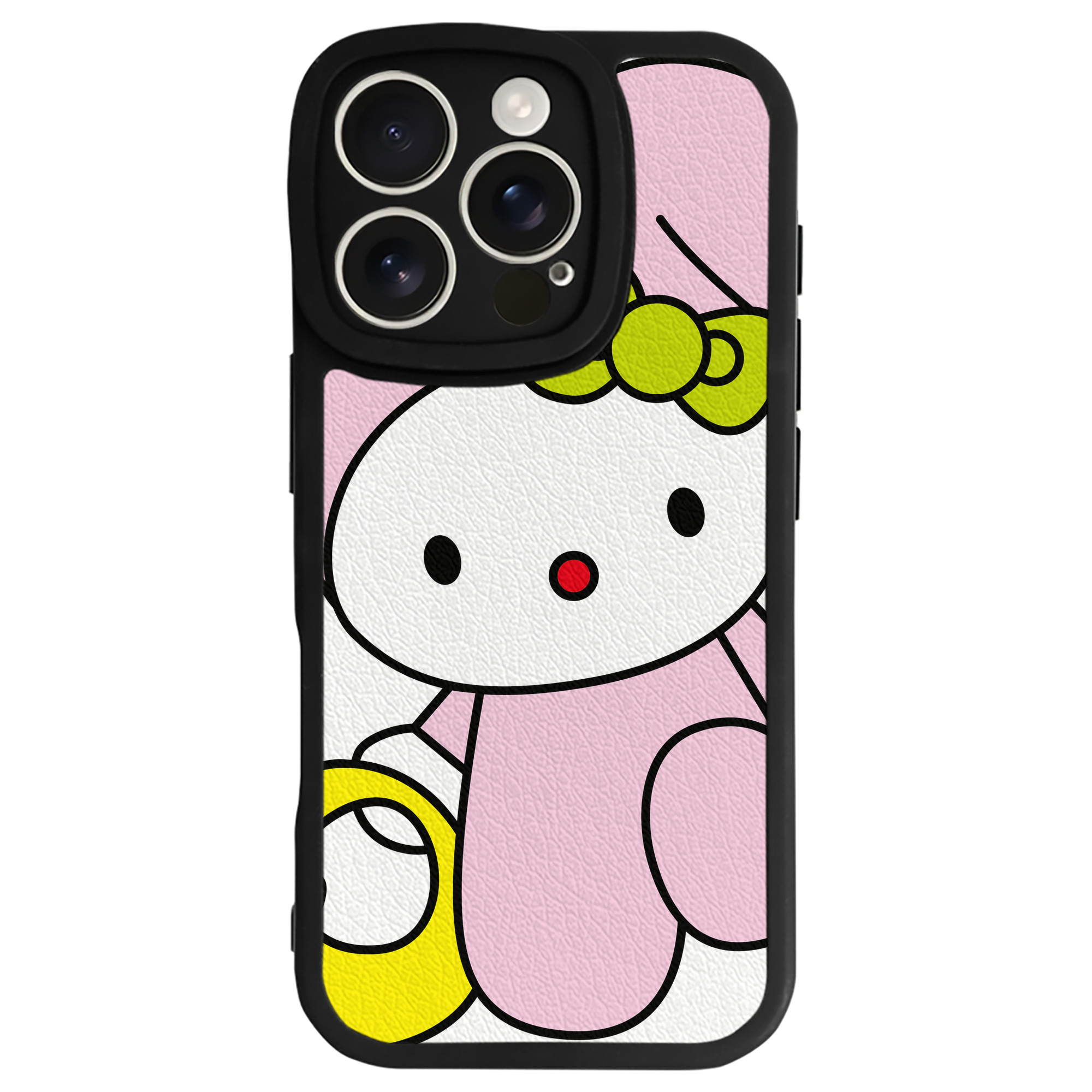 （画像用） Hello Kitty ハローキティ 【iPhone 16シリーズ対応】シリコンスマホケース（レザー調） 材質：シリコン